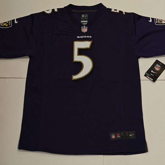 NWT Baltimore Ravens Joe Flacco Purple Nike NFL Vintage Jersey Boys L 14-16 - Picture 2 of 16